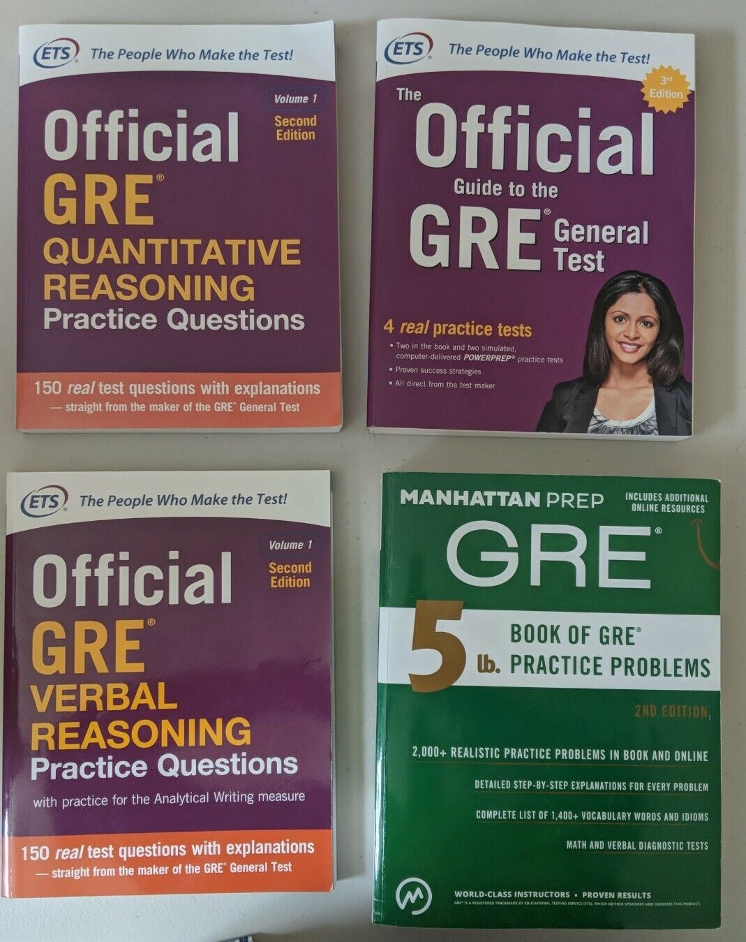 ETS GRE General Test Guide, Verbal & Quantitative + 5lb Manhattan Prep