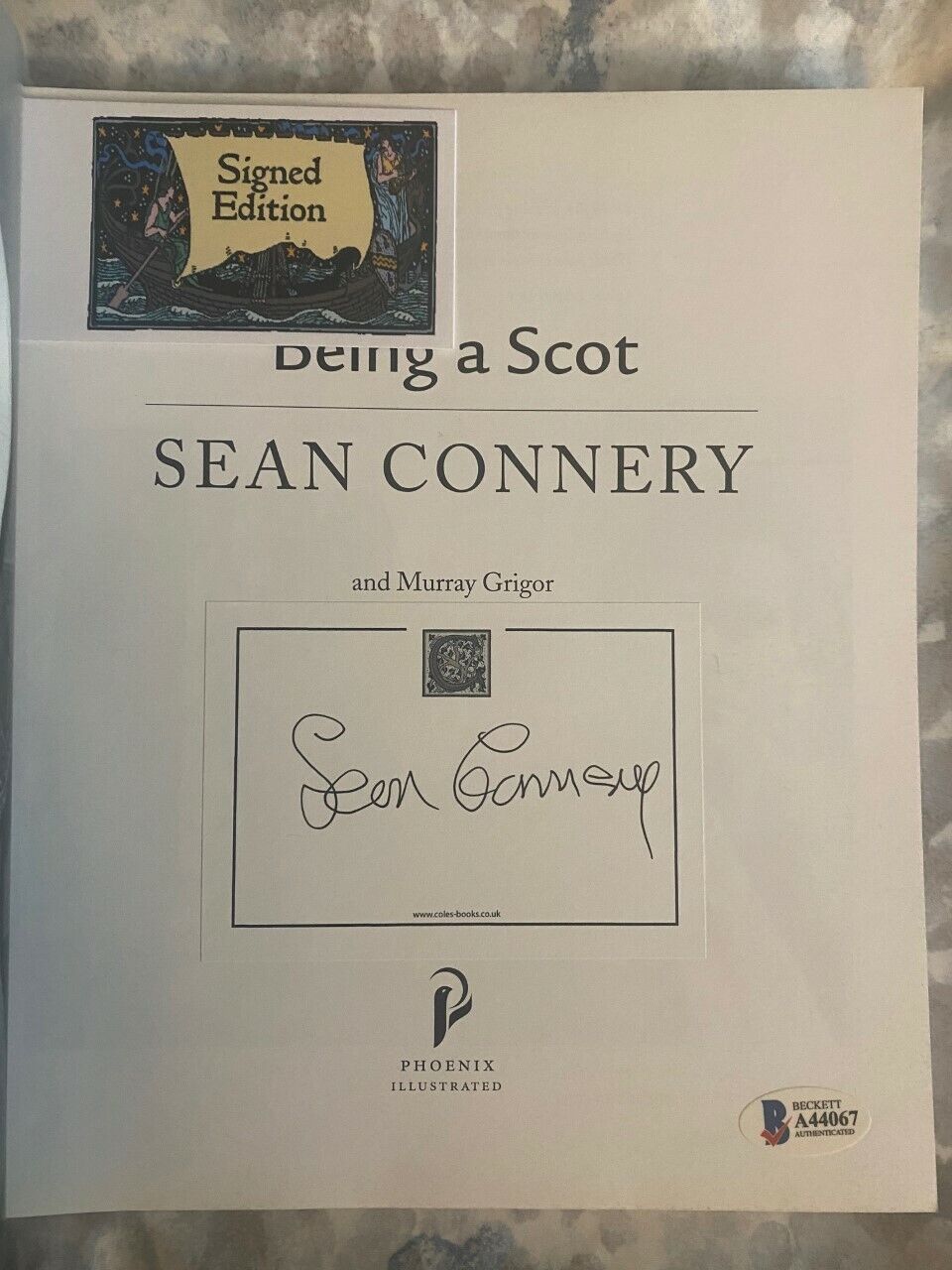 Sean Connery signed autographed book Being a Scot Beckett COA