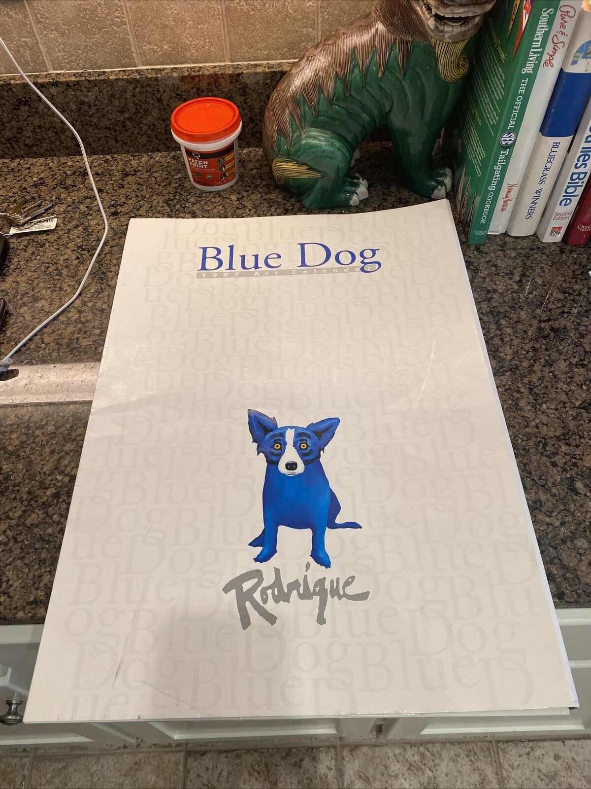 1997 Blue Dog Calendar Rodrigue 14.5x20.75\" Oversized for Sale