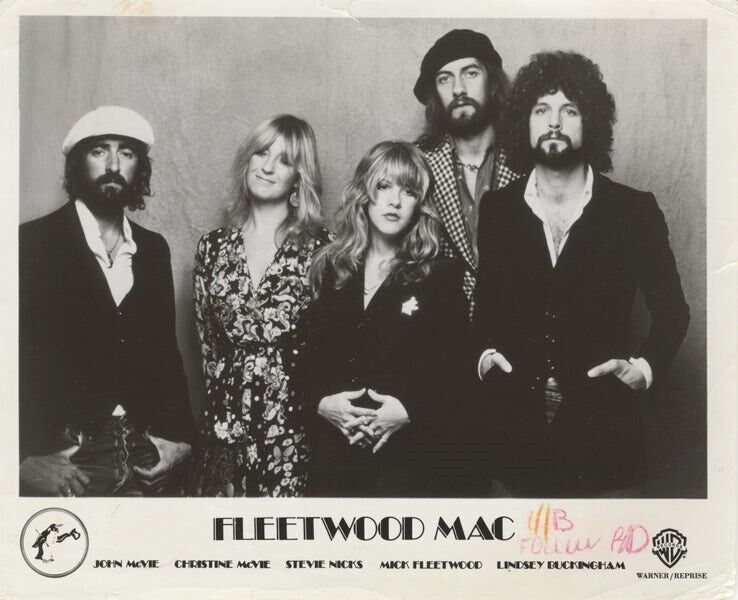 Fleetwood Mac Stevie Nicks John McVie 1977 Band Portrait Original Photo Stamped