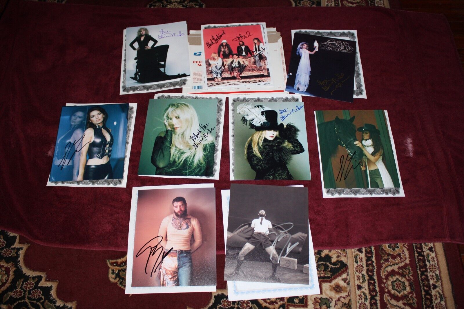 FLEETWOOD MAC  & WITH OTHER VARITY HANDSIGNED (9) PHOTOS EACH COA