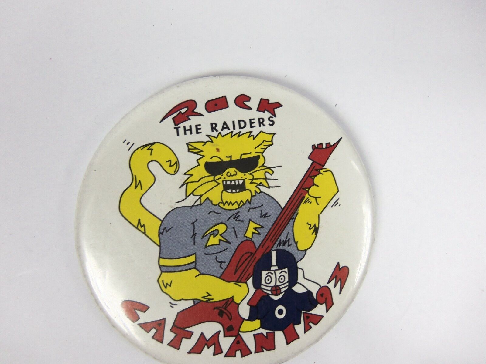 Rock The Raiders Catmania 93 Pinback Button  