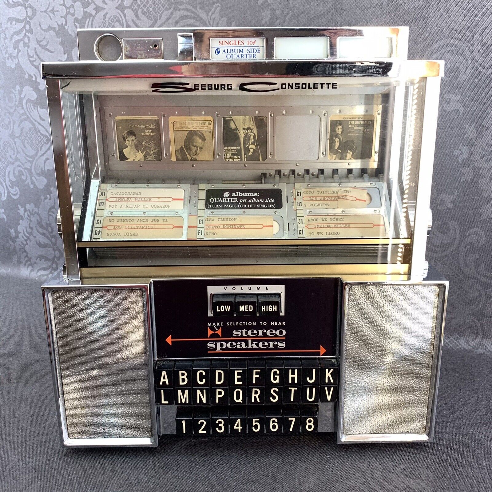 Vintage SEEBURG CONSOLETTE SC-1 WALL BOX No Key Remote Stereo Jukebox Music