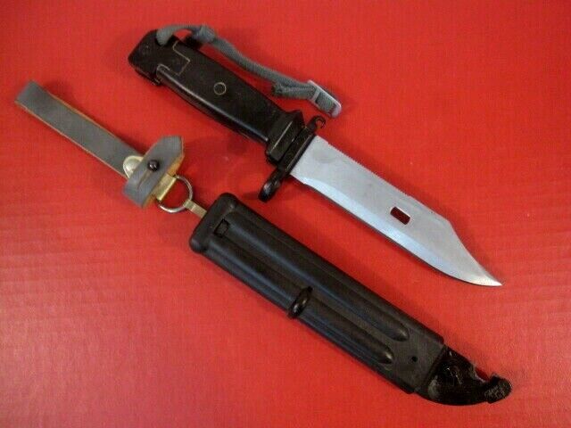 East German 3rd Model 7.62x39mm Rifle Bayonet w/Scabbard - Excellent Condition