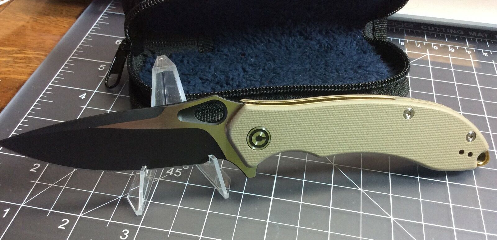 Civivi Aquila Folding Knife 2 Tone VG10 Blade Dark Tan G10  (Discontinued) C805D