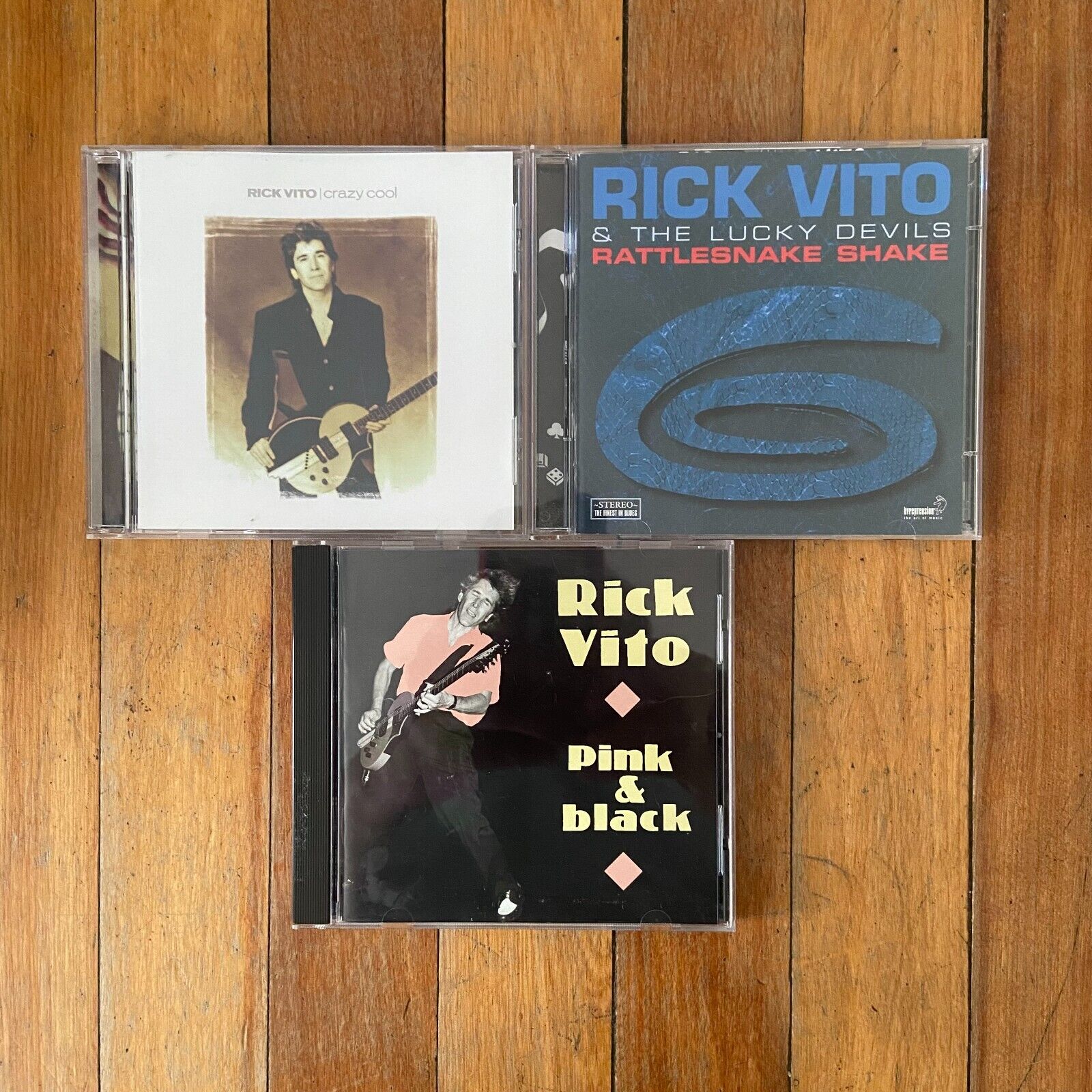 Rick Vito CDs Lot of 3 Crazy Cool, Rattlesnake Shake, Pink & Black Signed
