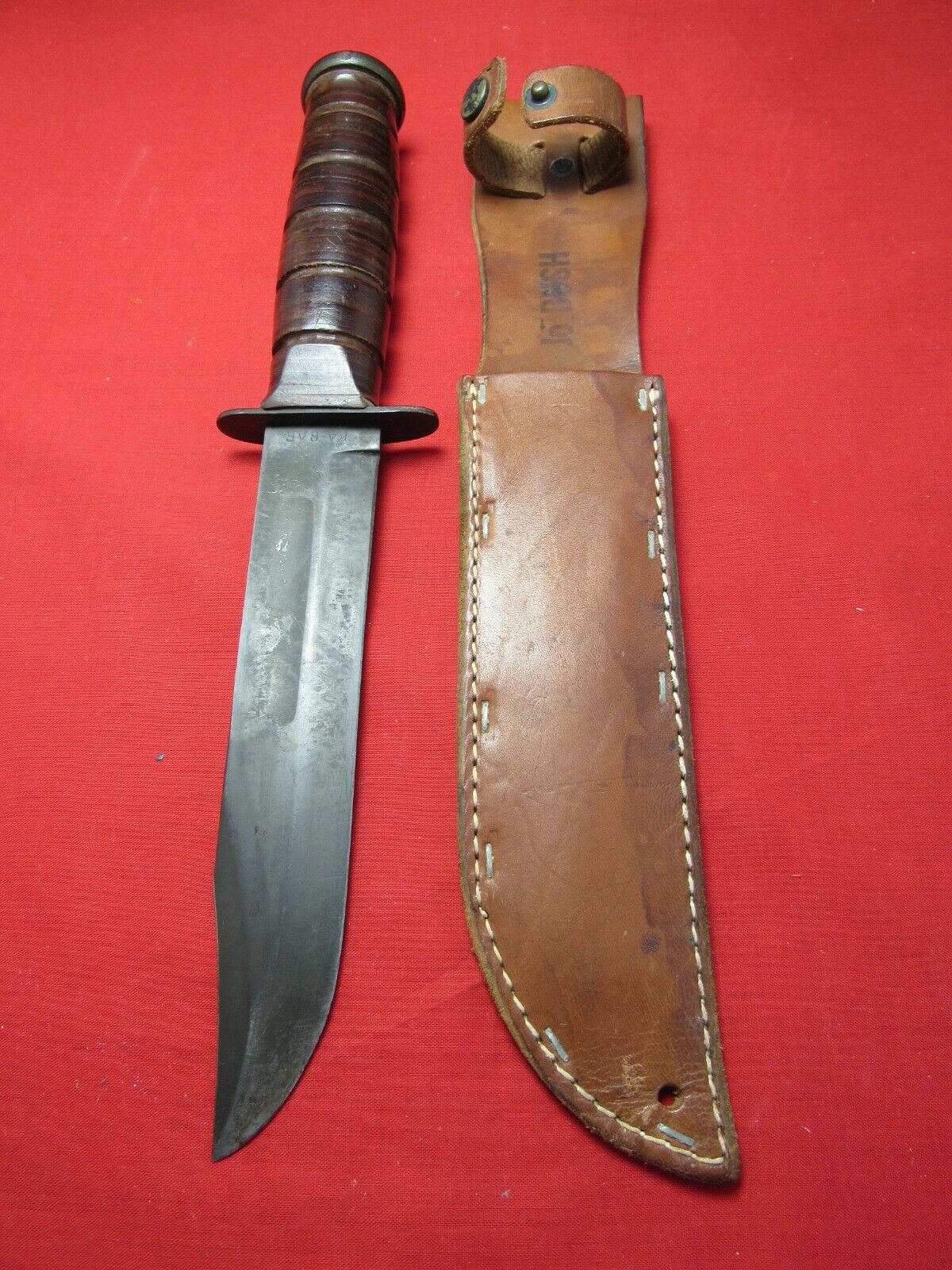 WWII WW2 USMC KABAR SMALL LETTER FAT HANDLE FIGHTING KNIFE EXCELLENT ...